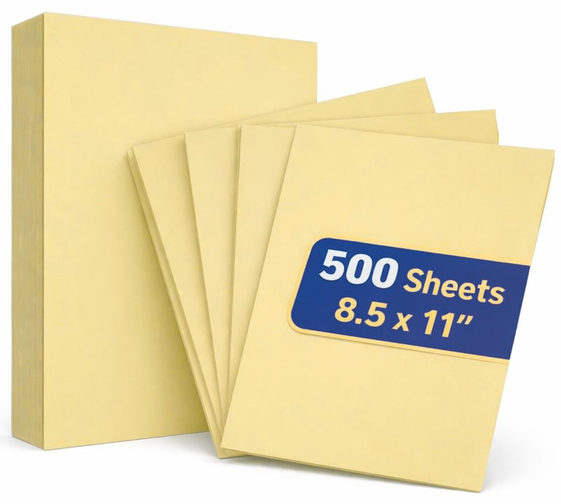 1InTheOffice Yellow Copy Paper, Yellow Colored Copy Paper, Printer Paper 8.5 x 11 inch Letter Size, 20lb Density, (500 Sheets) - Image 1